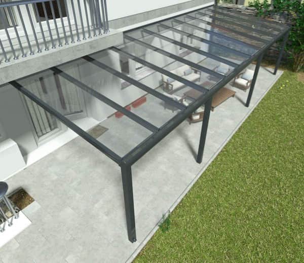 Alu Terrassenüberdachung, Anthrazit in 11x2,5m | 11x3m | 11x3,5m | 11x4m | 11x5m von Oben